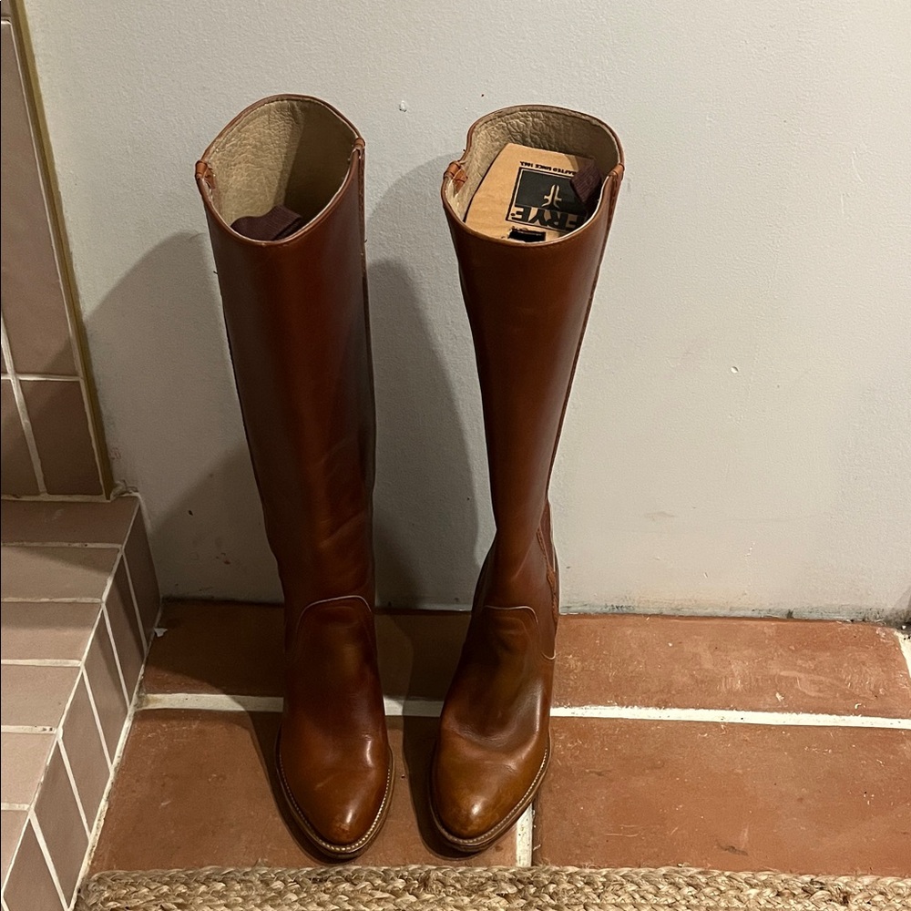 Frye Chestnut Leather Tall Boots